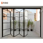 Moderne Aluminiumrahmen Doppelverglasung Bifold Tür Innen Glas Klapptür