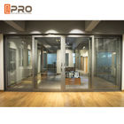 Moderner Entwurfs-Pulver beschichtete Aluminiumschiebetüren für Büro-Farboptionale kommerzielle automatische Glasschiebetüren