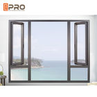 Moderner kundenspezifischer horizontaler Flügelfenster-Sturm Windows/Aluminiumhaus-Windows-Standardaluminiumflügelfensterfenstergrößen