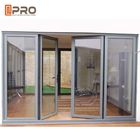 Dauerhafter Eingangs-Aluminiumfalttüren, thermische Bruch Lowe-Schalldämmungs-Bi-Falten-Tür