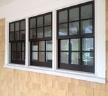 Schärpe der weißes Pulver-Hungs-Fenster beschichtende Aluminiumschiebefenster-starke Haltbarkeit und der Sicherheit Dreiergruppe glasig-glänzende