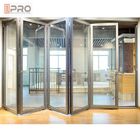 Australische Standardaluminiumseitenöffnungs-Tür-einzelne/Doppelverglasungs-Aluminiumfeld-Bifold Glastür frameless bifol