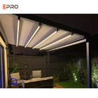 Ferngesteuertes PVC-Dach für den Außenbereich, Aluminium-Pergola, einziehbare Markise mit Lichtstreifen