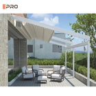 Maßgeschneiderte moderne Aluminium-Pergola, wasserdichter Sonnenschutz, einziehbares, verstellbares PVC-Dach