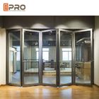 Moderner Entwurfs-faltende stapelnde Aluminiumtüren für doppelverglaste bifold Tür der Wohntür des hauses vertikalen bifold